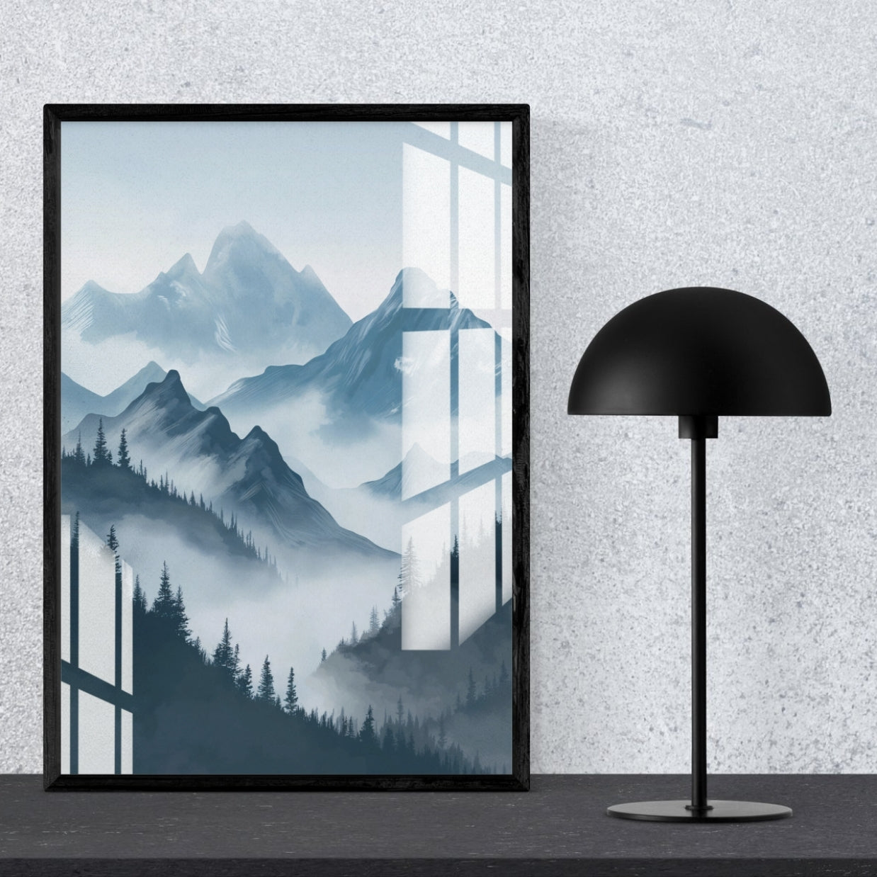 Misty Mountain Layers Metal Print With or Without Frame Wall Art