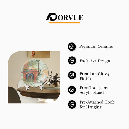 Peacock Palace Regal Courtyard Decorative Wall Plate