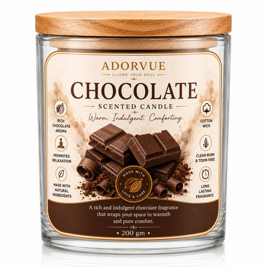 Chocolate Scented Candle for Home Décor & Gifting | Natural Soy Wax Aromatherapy Candle