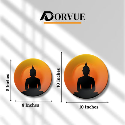 Buddha Orange and Black Decorative Wall Plate