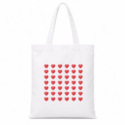 Hearts Premium Reusable Unique Art Printed Tote Bag Stylish Eco-Friendly Cotton Handbags, Canvas Bags for College, Shopping, Office, Travel, Grocery Runs, Beach Day and Casual Outings