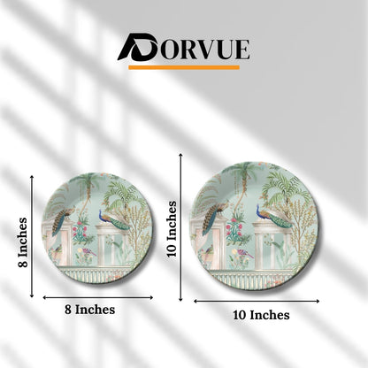 Majestic Courtyard Birds Peacock Decorative Wall Plate