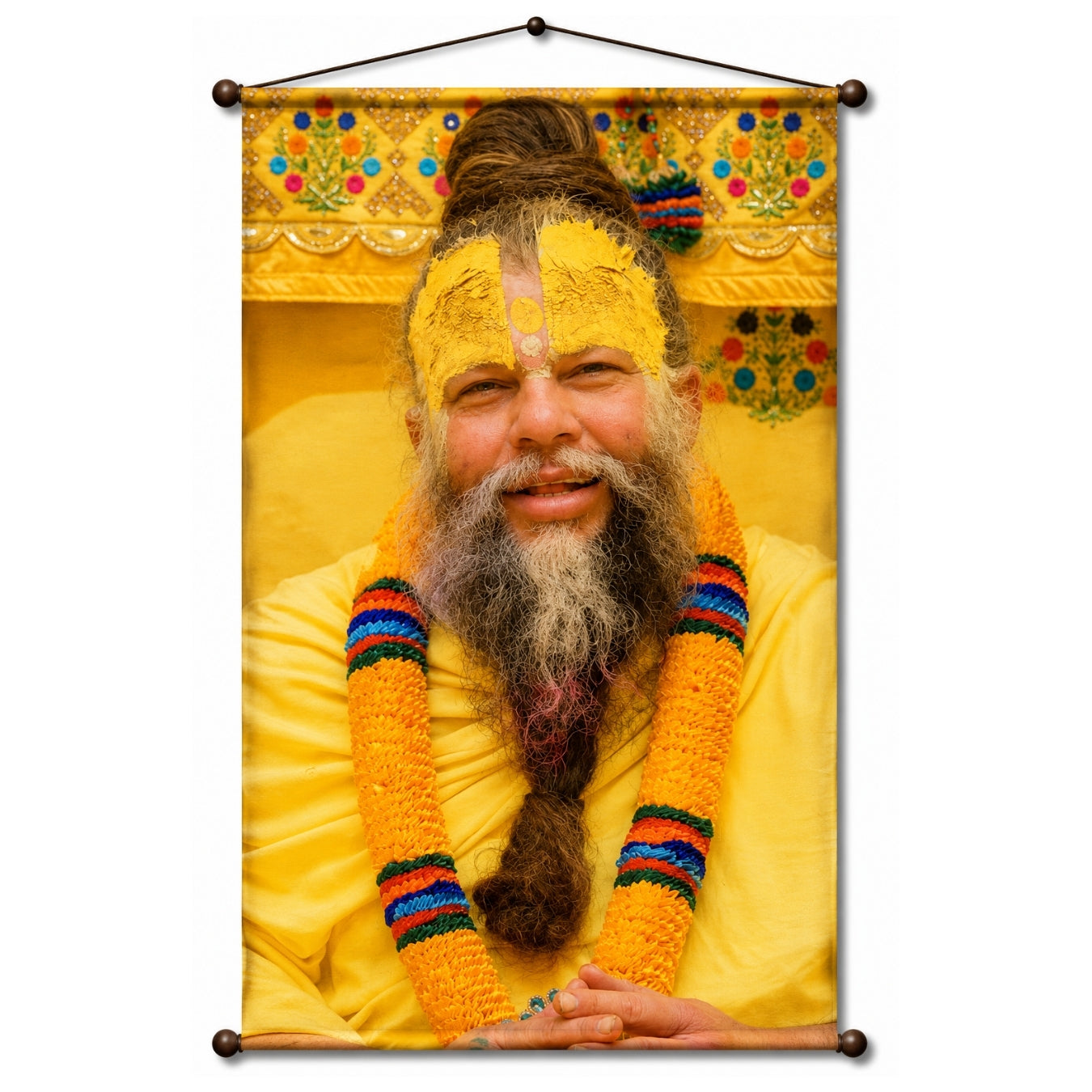 Spiritual Guru Premanand Ji Maharaj Tapestry Wall Hanging Decor for Living Room & Meditation Room | Premanand Ji Maharaj Wall Art Tapestry for Home, Yoga Room & Spiritual Decor 20x30Inch