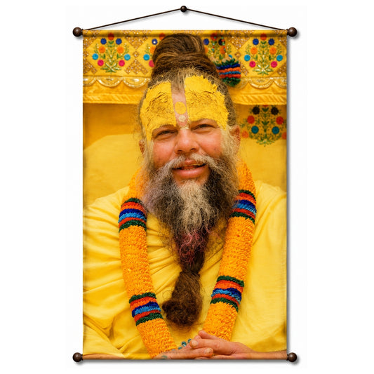Spiritual Guru Premanand Ji Maharaj Tapestry Wall Hanging Decor for Living Room & Meditation Room | Premanand Ji Maharaj Wall Art Tapestry for Home, Yoga Room & Spiritual Decor 20x30Inch