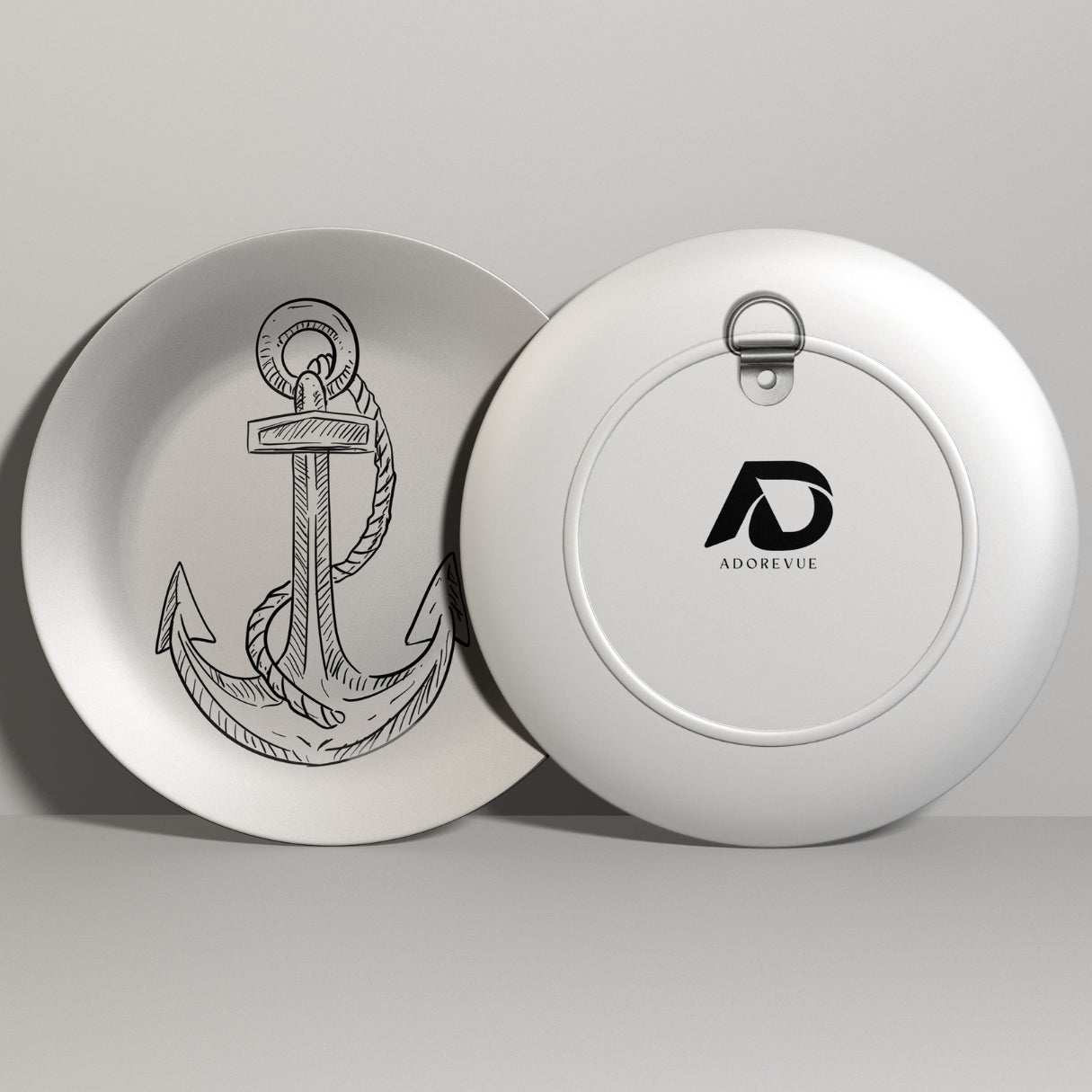 Anchor Black and White Minimalist Decorative Wall Plate