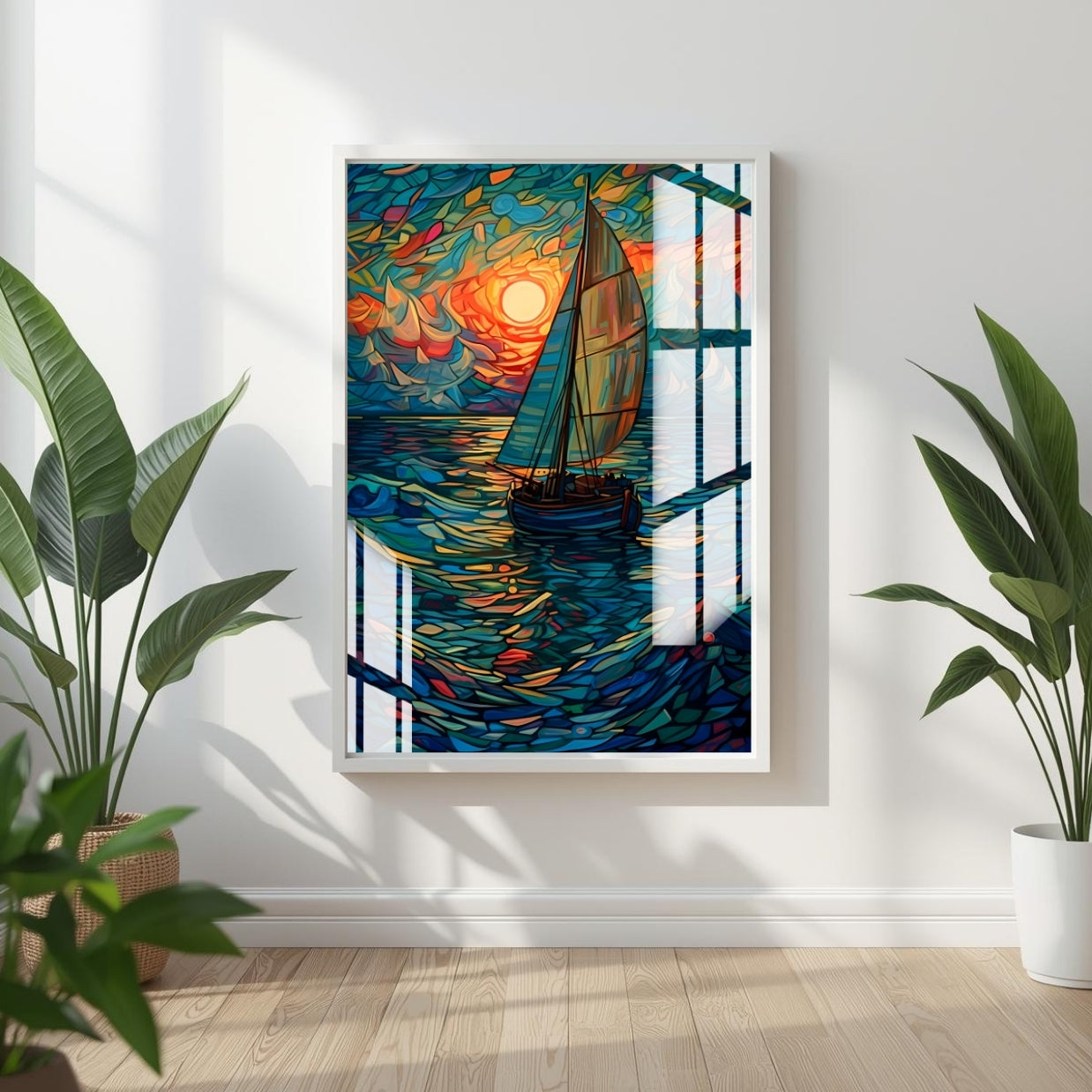 Sailing Into Sunset Metal Print With or Without Frame Wall Art