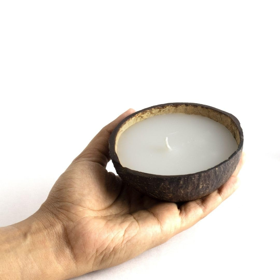 100% Soy Wax Coconut Shell Handmade Candle