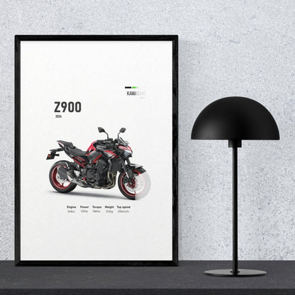 Z900 Performance Blueprint Metal Print With or Without Frame Wall Art