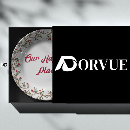 Our Happy Place Positive Quote Ceramic Wall Plate Home Décor