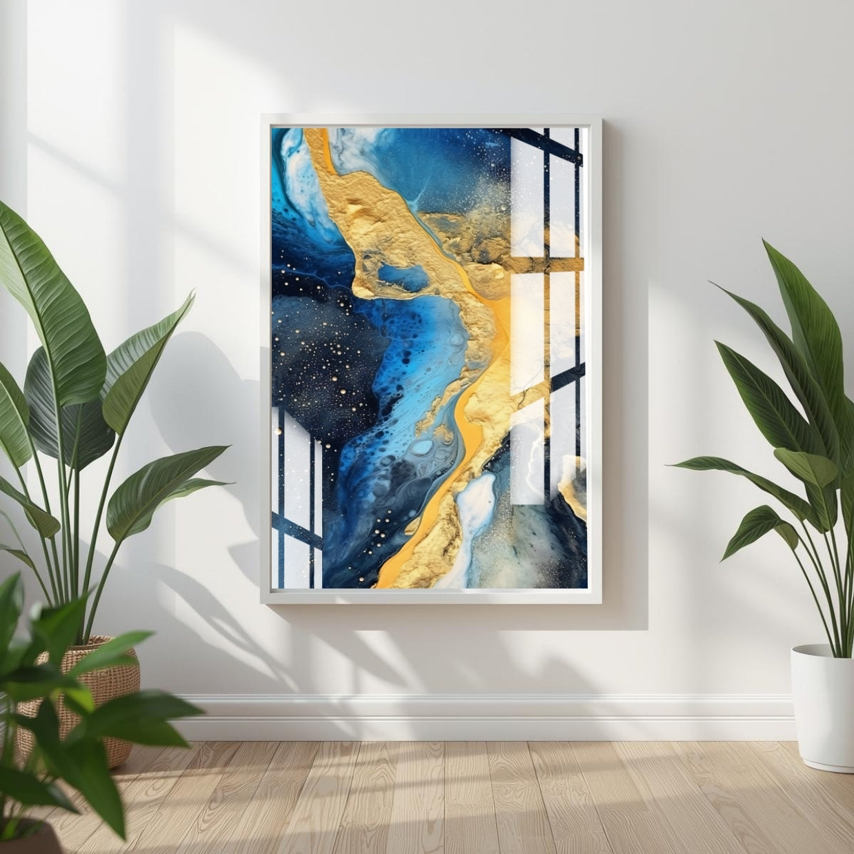 Golden Ocean Flow Metal Print With or Without Frame Wall Art
