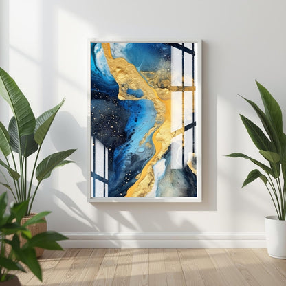 Golden Ocean Flow Metal Print With or Without Frame Wall Art