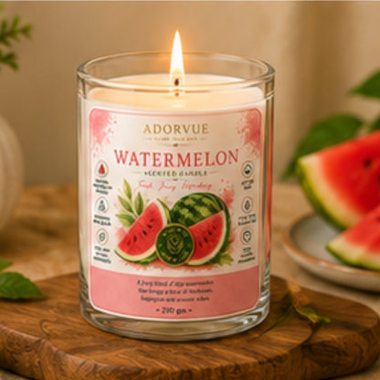 Watermelon Scented Candle for Home Decor & Gifting | Soy Wax Aromatherapy Candle