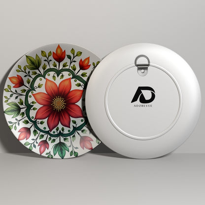 Red Dahlia Decorative Ceramic Wall Plate