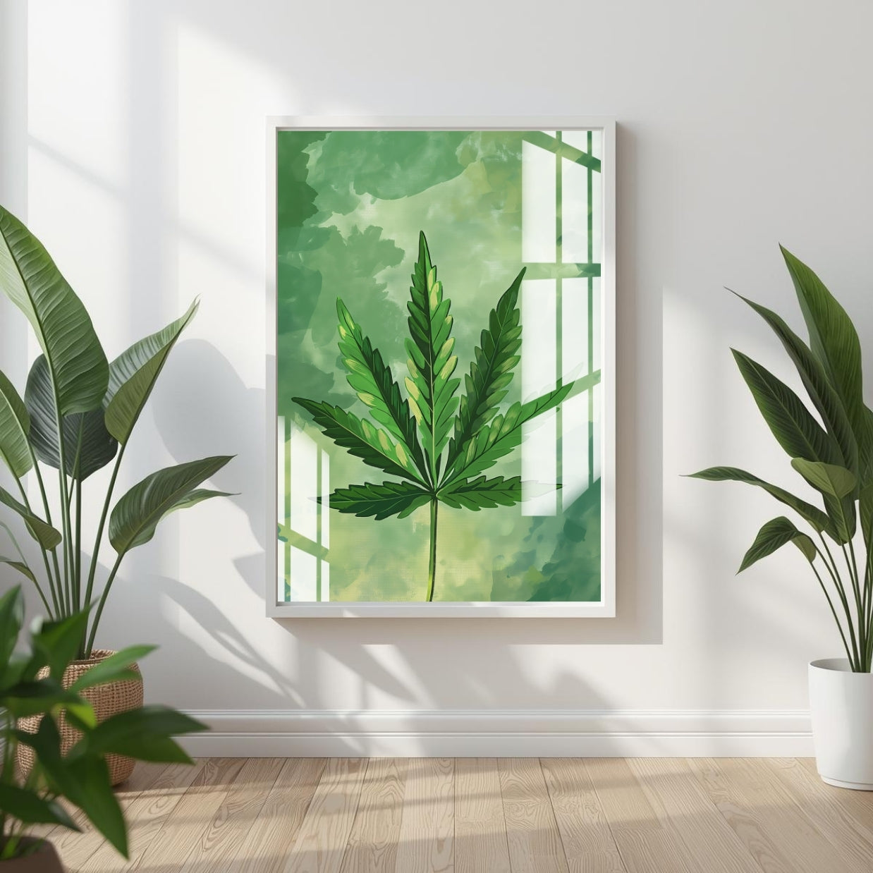 Green Stillness Metal Print With or Without Frame Wall Art