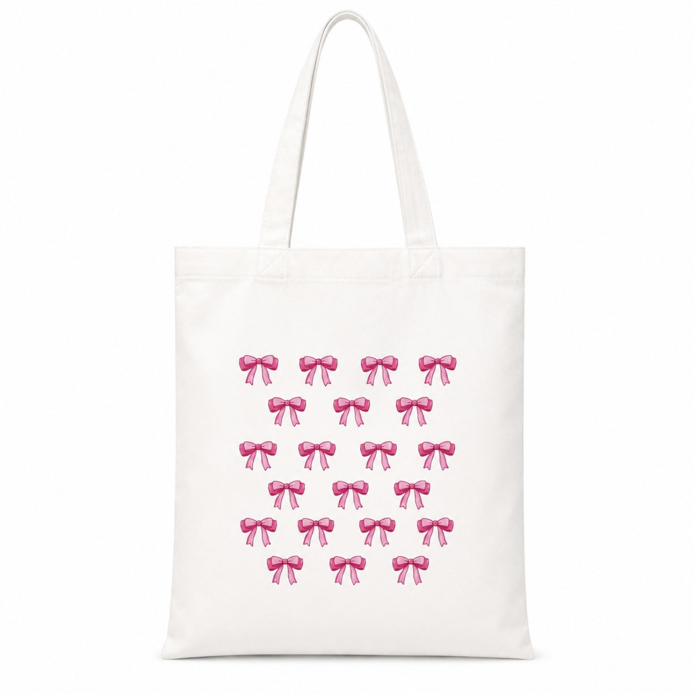 Cute Bows Premium Reusable Unique Art Printed Tote Bag Stylish Eco-Friendly Cotton Handbags, Canvas Bags for College, Shopping, Office, Travel, Grocery Runs, Beach Day and Casual Outings