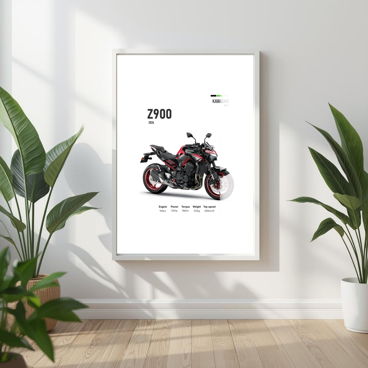 Z900 Performance Blueprint Metal Print With or Without Frame Wall Art