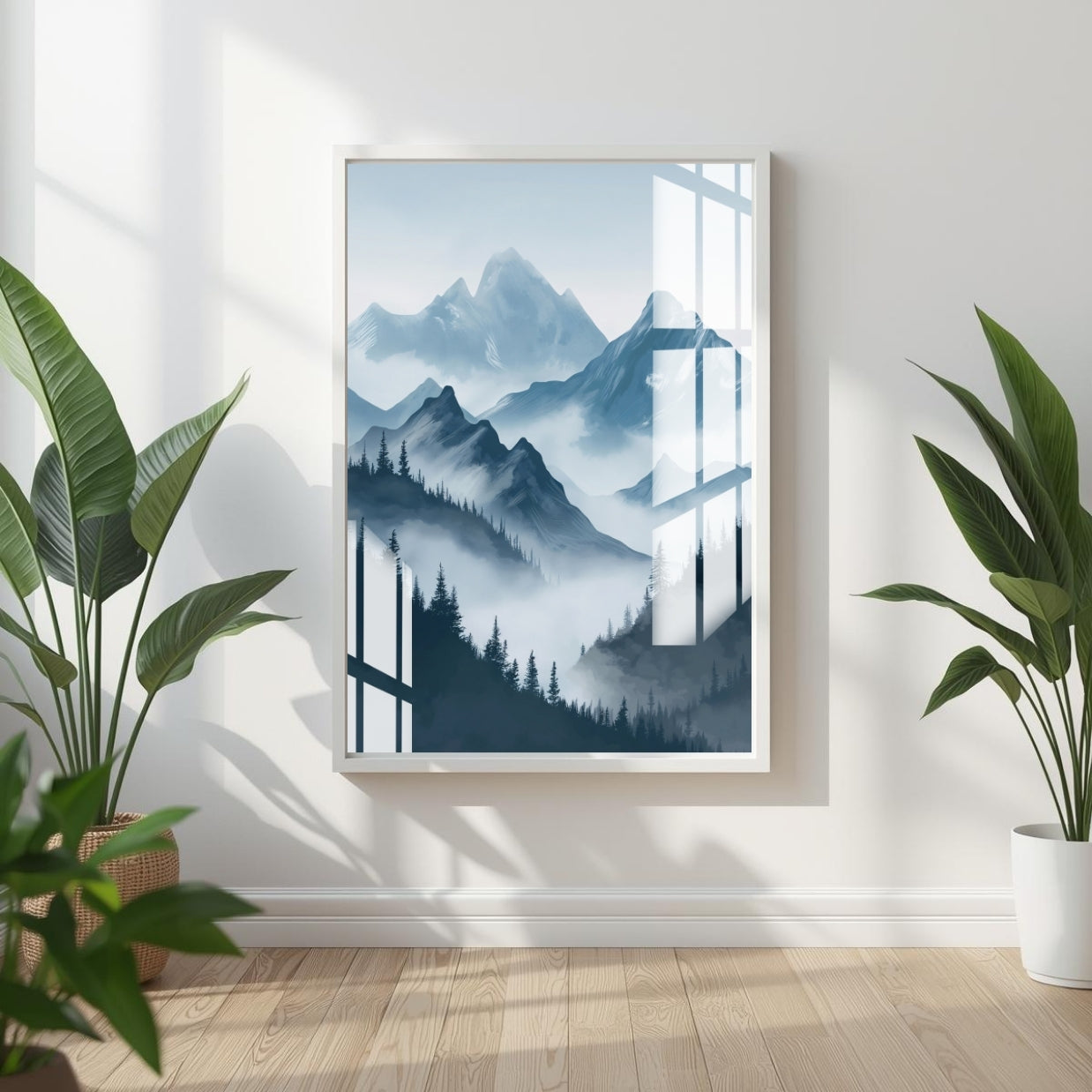 Misty Mountain Layers Metal Print With or Without Frame Wall Art