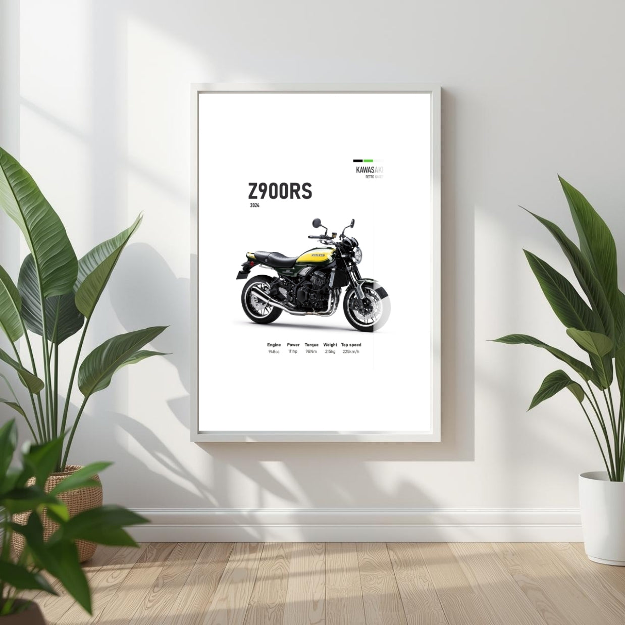 Z650RS Blueprint Metal Print With or Without Frame Wall Art
