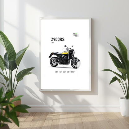 Z650RS Blueprint Metal Print With or Without Frame Wall Art