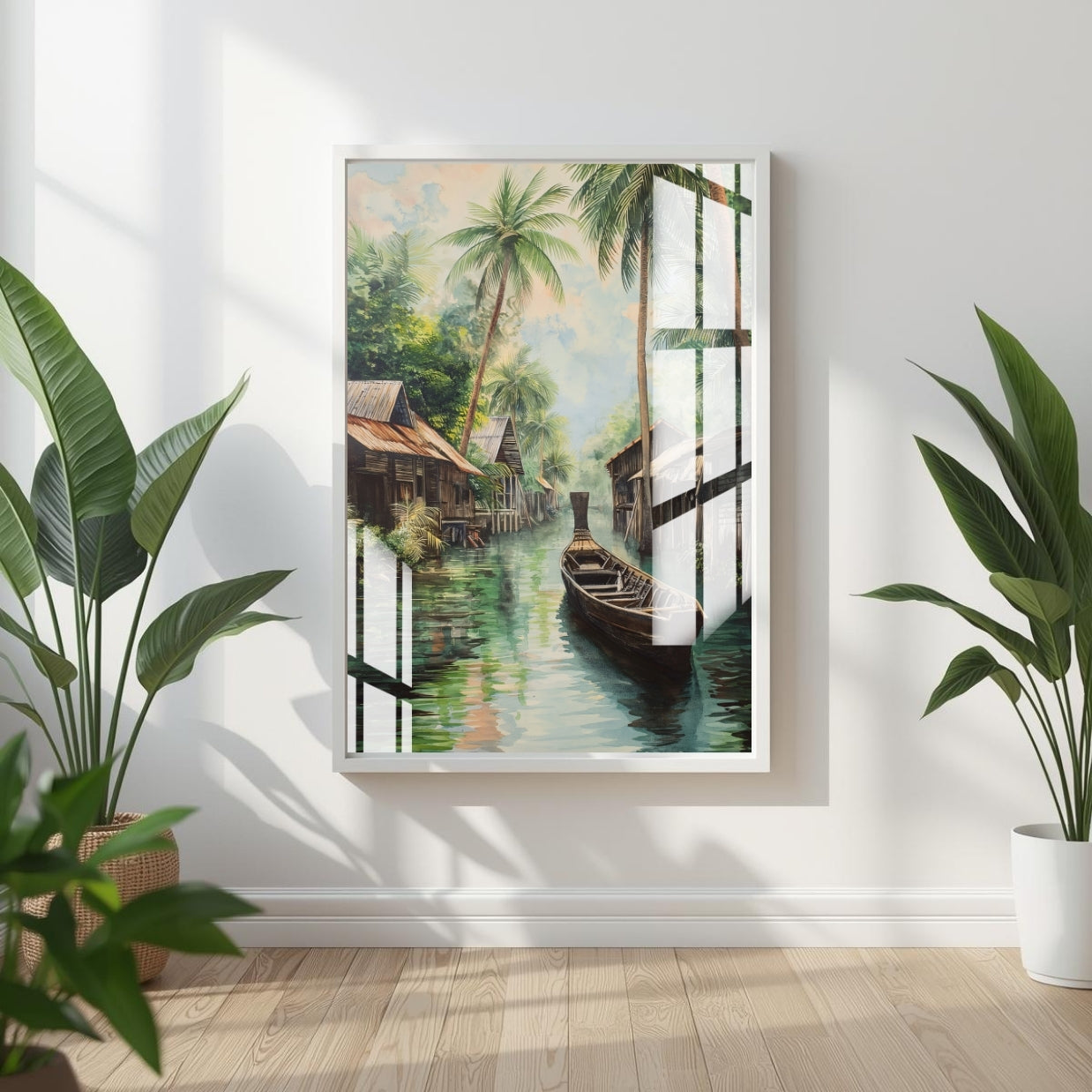 Tropical Canal Escape Metal Print With or Without Frame Wall Art