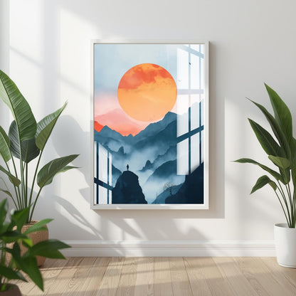 Whispers of the Mountains and Moon Metal Print With or Without Frame Wall Art