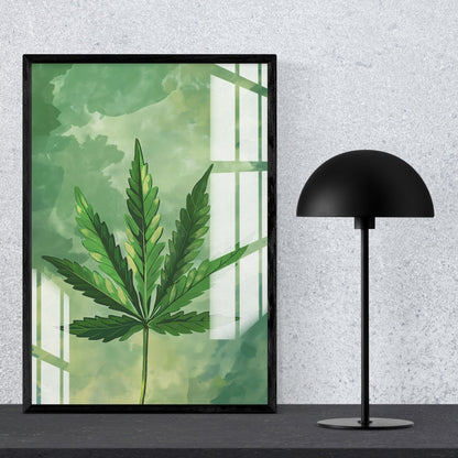 Green Stillness Metal Print With or Without Frame Wall Art
