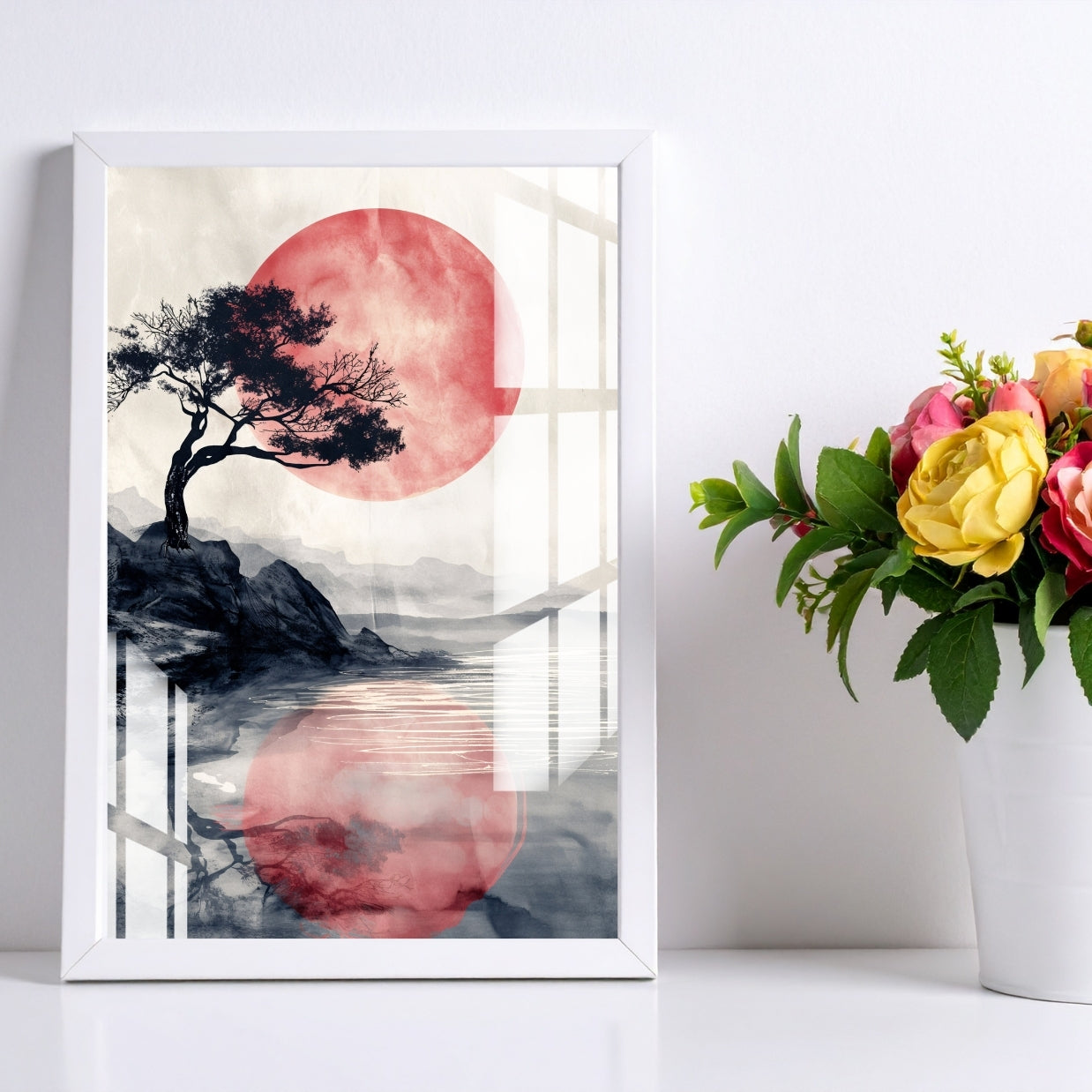 Reflections of the Red Moon Metal Print With or Without Frame Wall Art