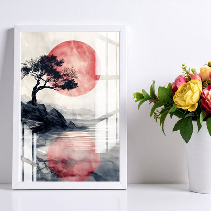 Reflections of the Red Moon Metal Print With or Without Frame Wall Art
