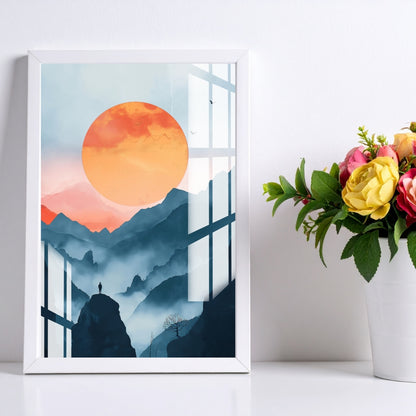 Whispers of the Mountains and Moon Metal Print With or Without Frame Wall Art