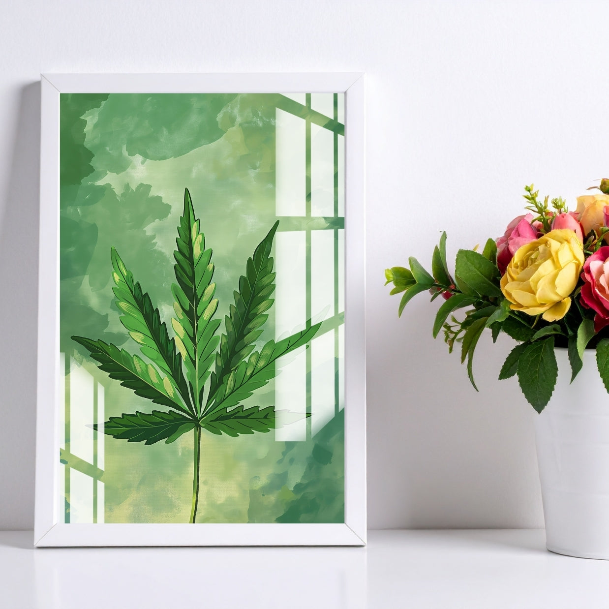 Green Stillness Metal Print With or Without Frame Wall Art