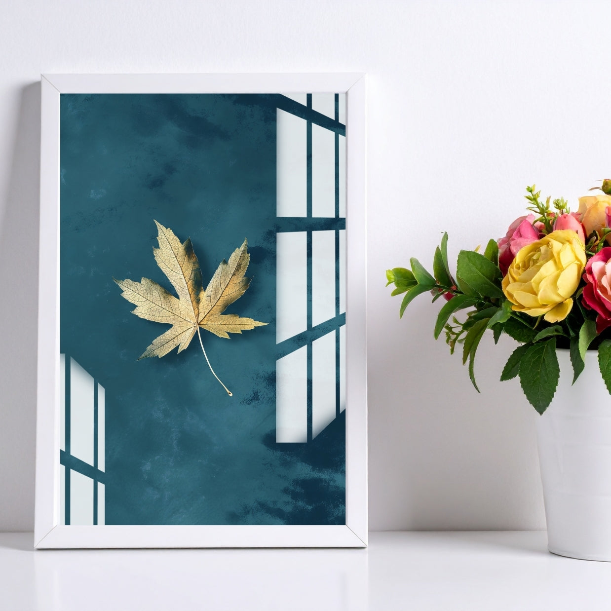 Golden Stillness Metal Print With or Without Frame Wall Art