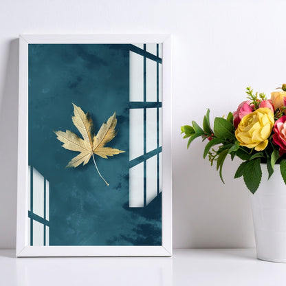Golden Stillness Metal Print With or Without Frame Wall Art