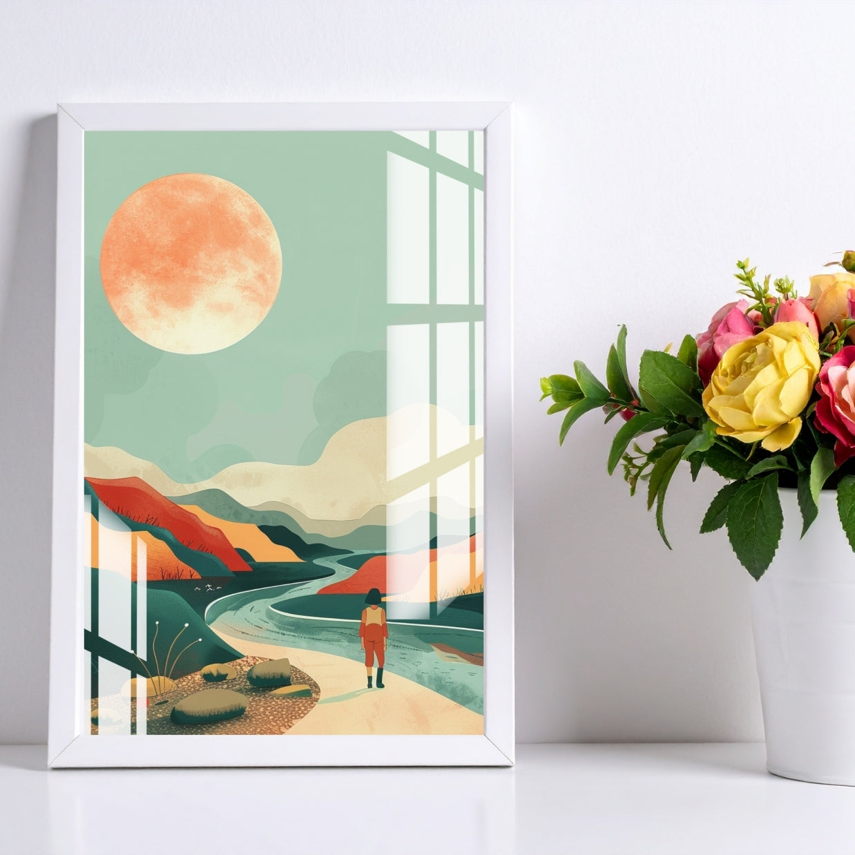 Under the Amber Moon Metal Print With or Without Frame Wall Art