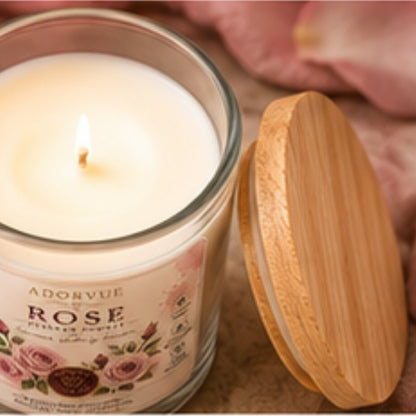 Rose Scented Candle for Home Decor & Gifting | Natural Soy Wax Aromatherapy Candle