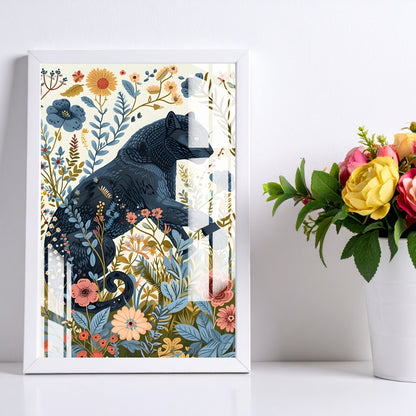 Floral Guardian Metal Print With or Without Frame Wall Art