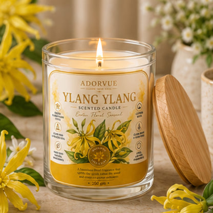 Ylang Ylang Scented Candle for Home Décor & Gifting | Natural Soy Wax Aromatherapy Candle