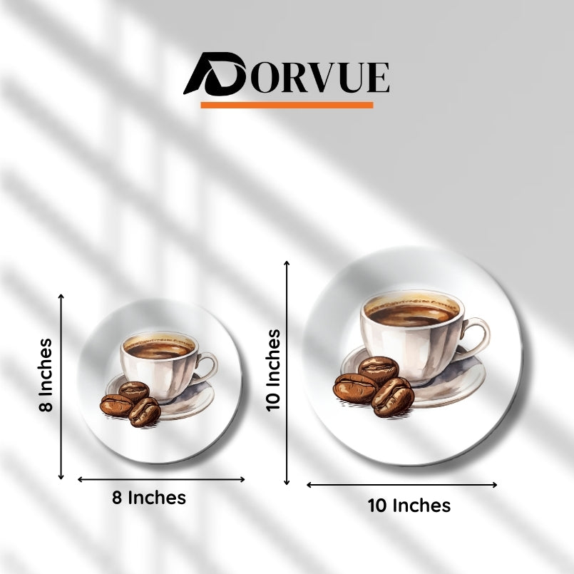 Beans & Brews Home Decor Ceramic Wall Plate