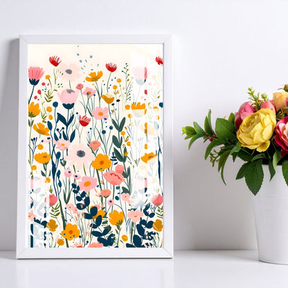 Wildflower Whispers Metal Print With or Without Frame Wall Art