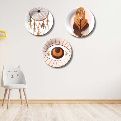 Set of 3 Boho Dreamcatcher Vibes Home Décor Wall Plates