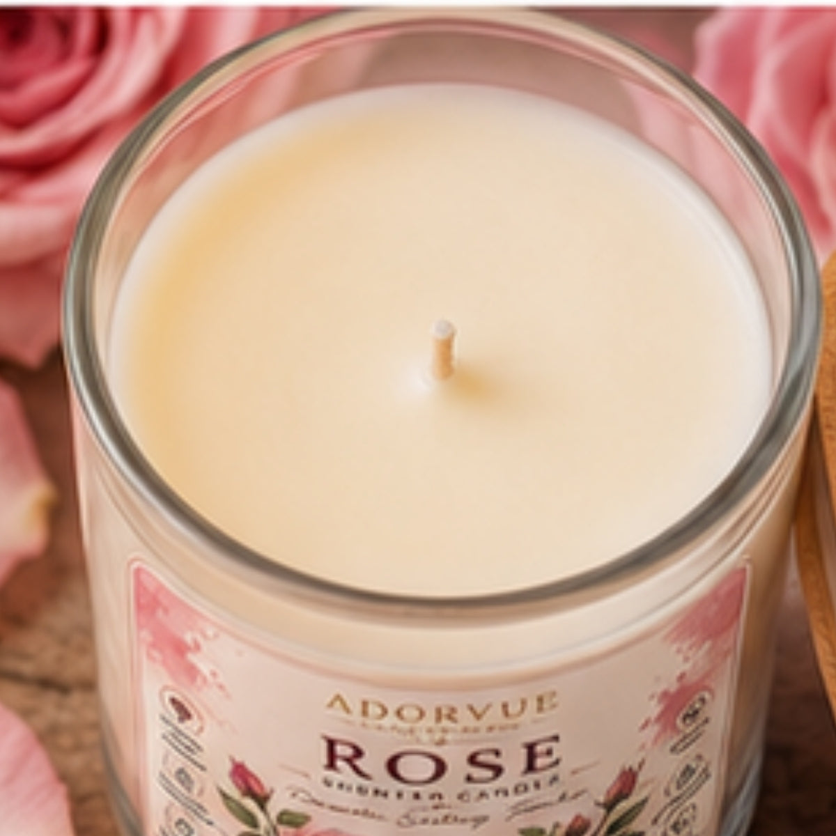 Rose Scented Candle for Home Decor & Gifting | Natural Soy Wax Aromatherapy Candle