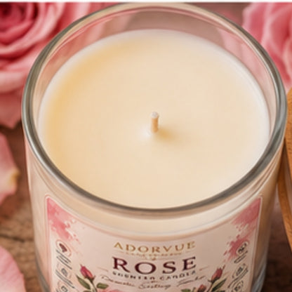 Rose Scented Candle for Home Decor & Gifting | Natural Soy Wax Aromatherapy Candle
