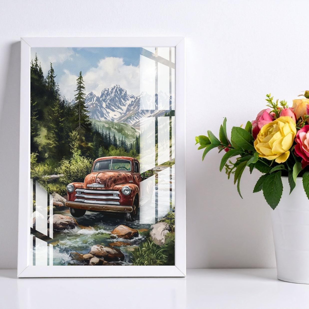 Rustic Escape Drive Metal Print With or Without Frame Wall Art