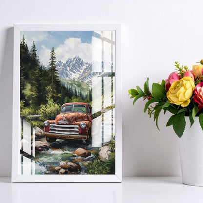 Rustic Escape Drive Metal Print With or Without Frame Wall Art