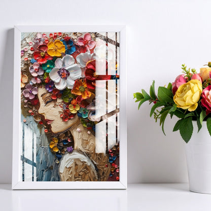 Petals & Poise Floral Muse Metal Print With or Without Frame Wall Art