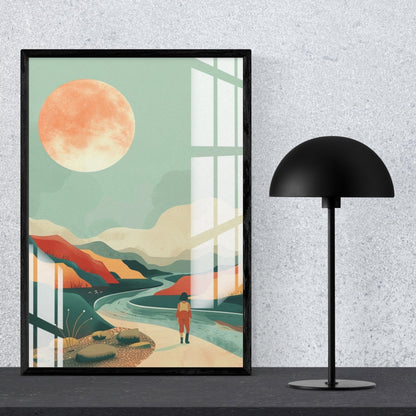 Under the Amber Moon Metal Print With or Without Frame Wall Art
