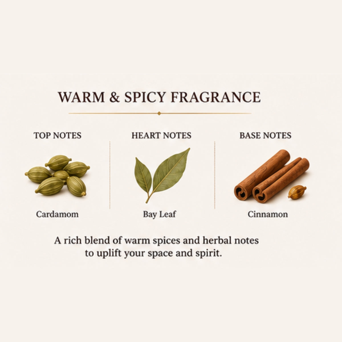 Abundance Ritual Scented Candle for Home Fragrance | Cinnamon, Bay Leaf & Cardamom Soy Wax Candle