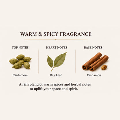 Abundance Ritual Scented Candle for Home Fragrance | Cinnamon, Bay Leaf & Cardamom Soy Wax Candle