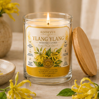 Ylang Ylang Scented Candle for Home Décor & Gifting | Natural Soy Wax Aromatherapy Candle