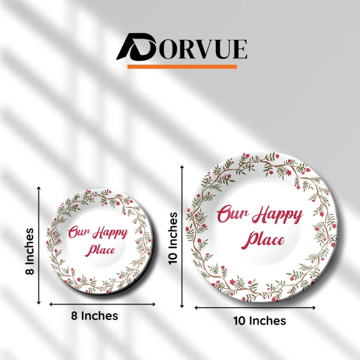 Our Happy Place Positive Quote Ceramic Wall Plate Home Décor