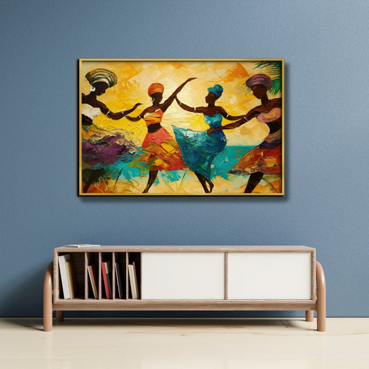 Rhythmic Grace Canvas Painting Framed Wall Art